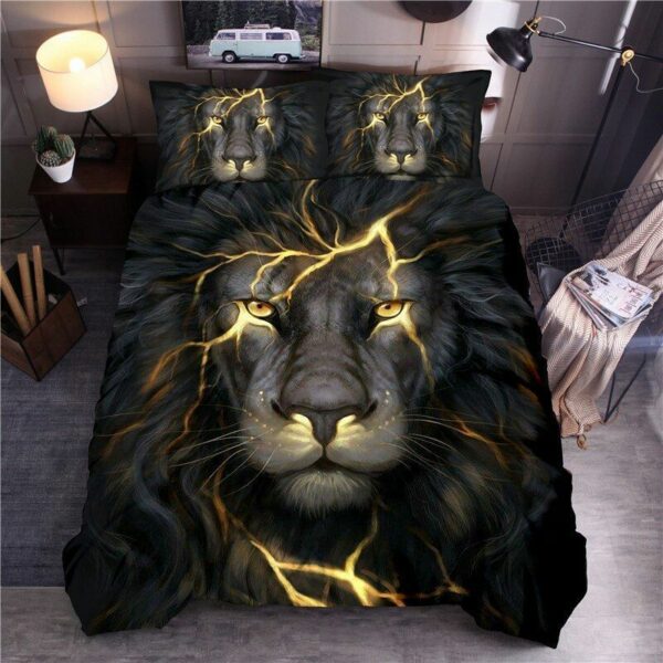 3D Mighty Black Lion Bedding Set