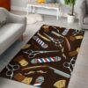 Barber Area Rug Brown Barber Pole Scissor Razor