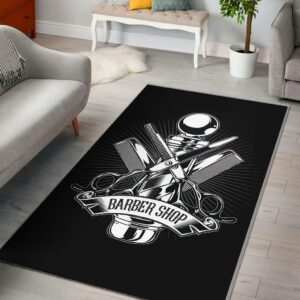 Barber Shop Area Rug Black Barber Tool