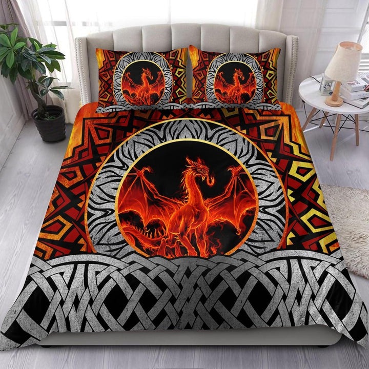 Celtic Dragon Bedding Set Fire Dragon