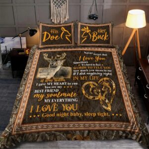 Couple Deer Bedding Set His Doe Her Buck Never Forget That I Love You