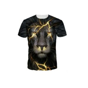 Creative Lightning Lion Animal All Over Print Tshirt