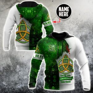 Custom Name Irish St.Patrick 3D All Over Hoodie Jesus Irish Rebel In My Vain
