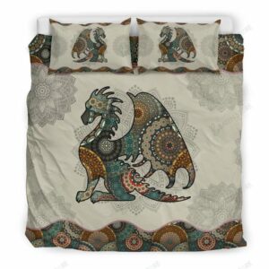 Dragon Bedding Set Vintage Mandala