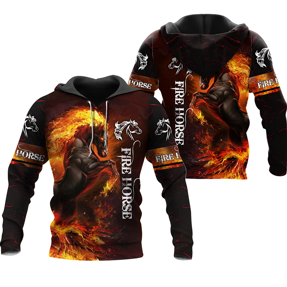 Fire Horse 3D Hoodie For Men And Women