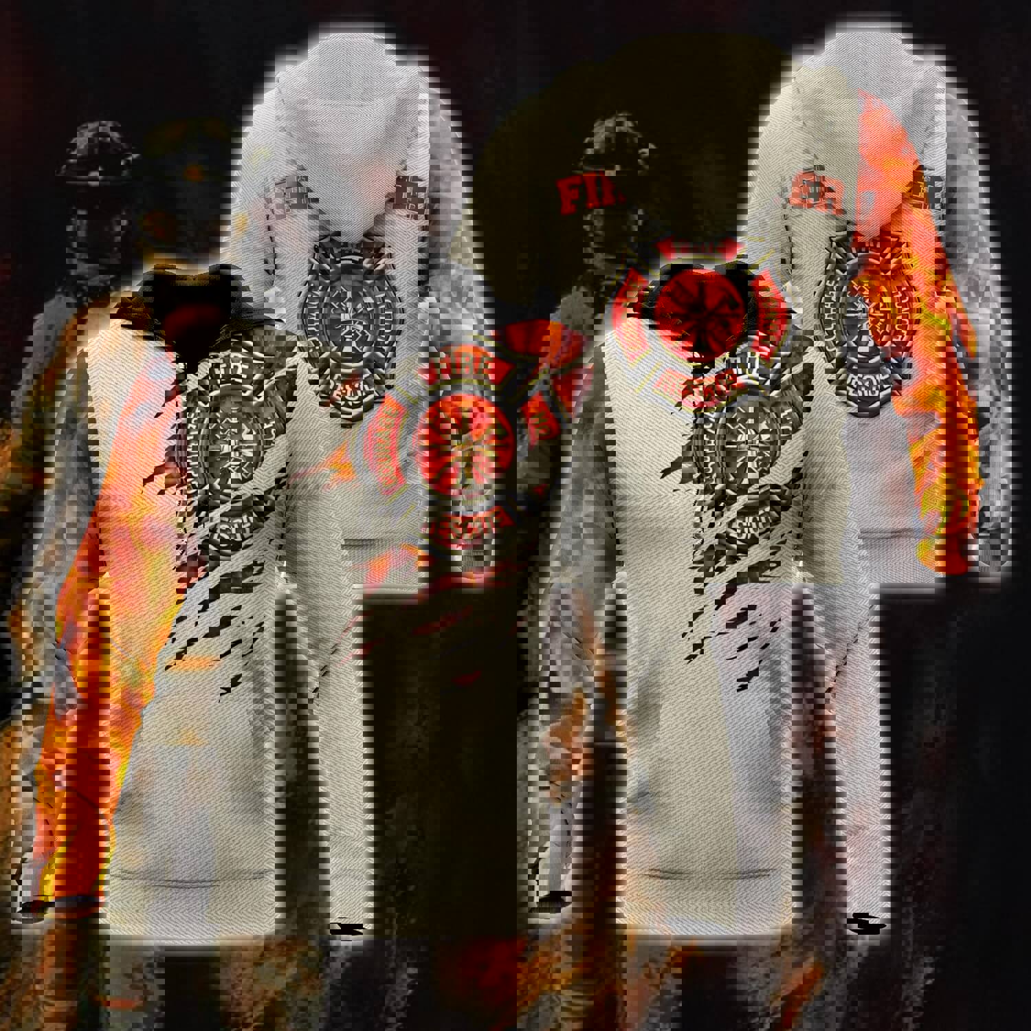 Firefighter 3D Hoodie For Men