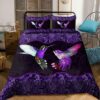 Hummingbird Couple Bedding Set Purple