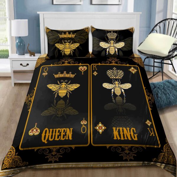 King And Queen Bee Poker Bedding Set