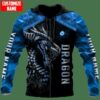 Personalized Blue Dragon 3D All Over Hoodie