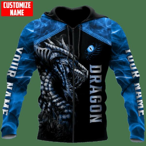 Personalized Blue Dragon 3D All Over Hoodie