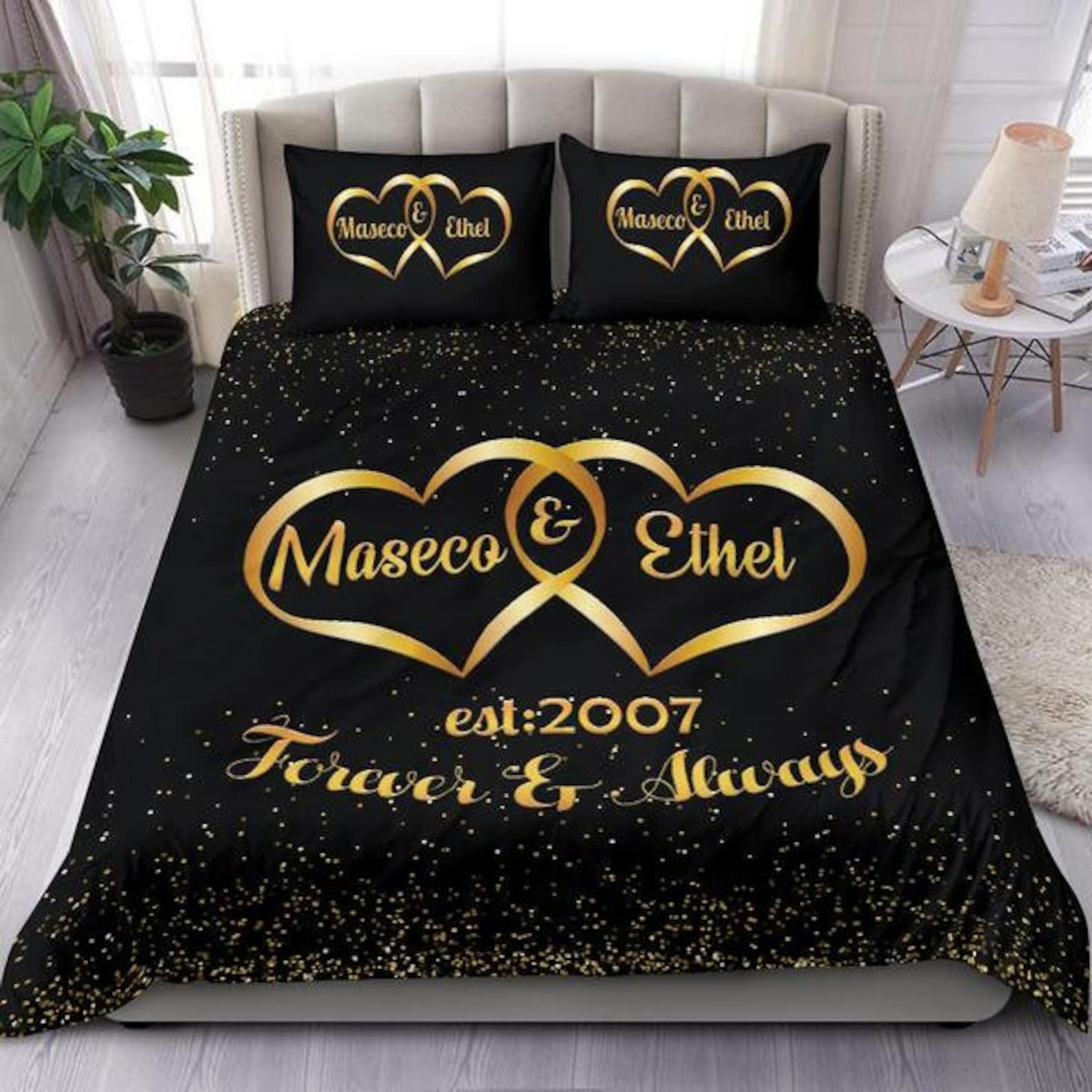 Personalized Couple Bedding Set Forever And Always