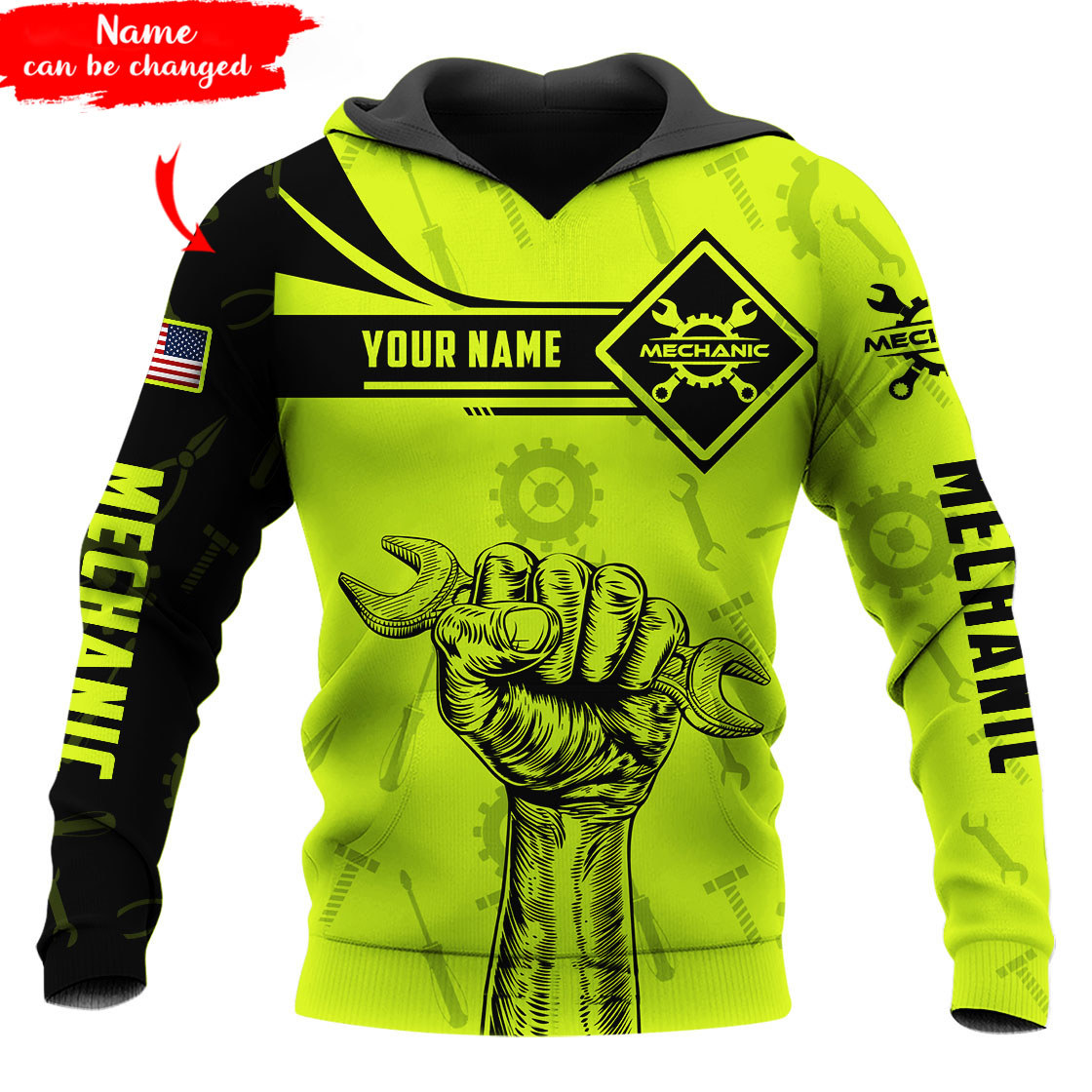 Personalized Mechanic 3D Hoodie