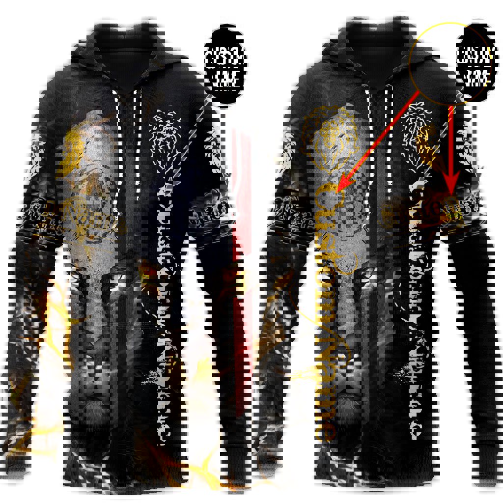 Personalized Viking 3D All Over Printed Hoodie For Men Lion