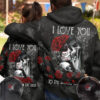 Sugar Skull Couple Hoodie I Love You To The Moon And Back
