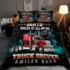 Trucker Bedding Set Death Smiles At All Of Us Truck Driver Smiles Back