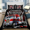 Trucker Bedding Set I May Be Old But I Was Truckin When Truckin Was Cool Red Truck