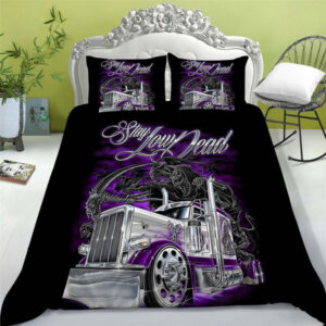 Trucker Bedding Set Stay Low Dead Truck With Death